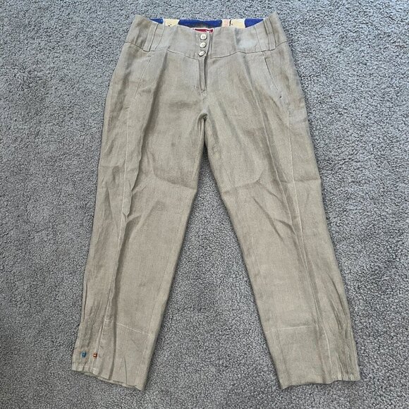 Aventures Des Toiles Pants - ADVENTURES DES TOILES Tribal Beaded Tapered Leg Trouser Pants Slacks - EUC - 38